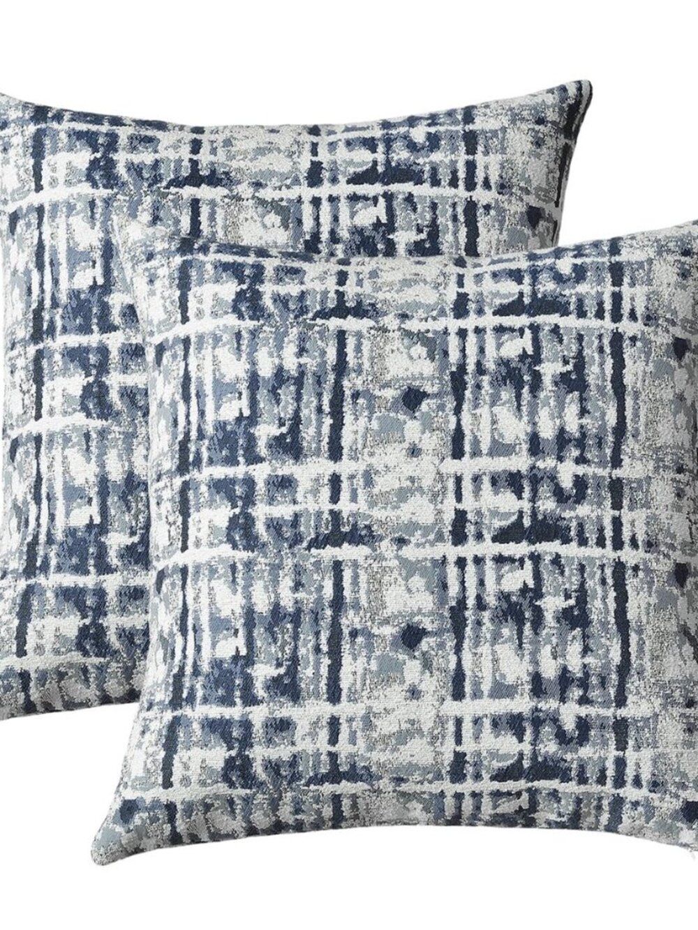 18x18 Jacquard Throw Pillow Covers, 2-Pack, Navy Blue